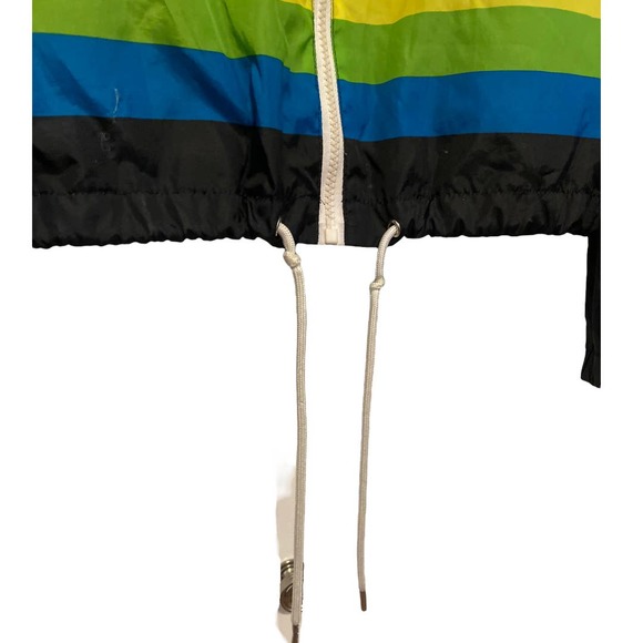 Polaroid Black Full Zip Windbreaker Full Zip Hooded Jacket Size Small - Picture 6 of 8